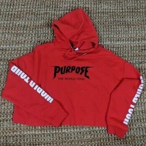 Purpose World Tour Cropped Hoodie NWOT